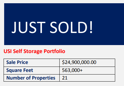 Self-Storage Facility Sold – 7 Days On the Market!